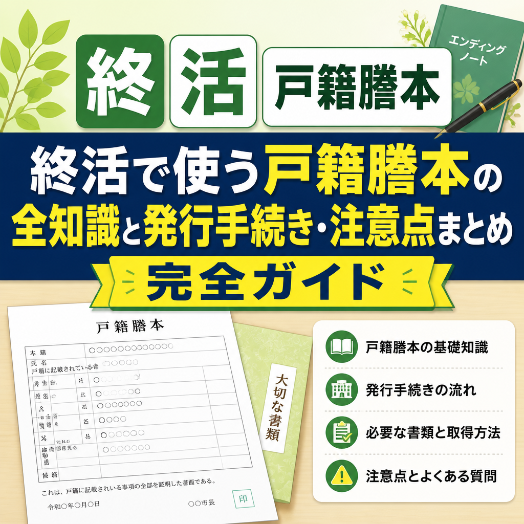 終活で使う戸籍謄本の全知識と発行手続き・注意点まとめ完全ガイド