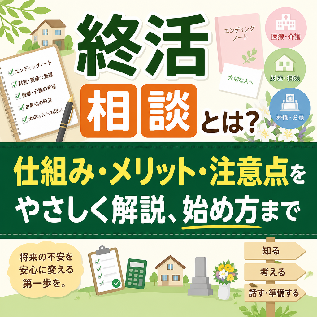 終活相談とは？仕組み・メリット・注意点をやさしく解説、始め方まで