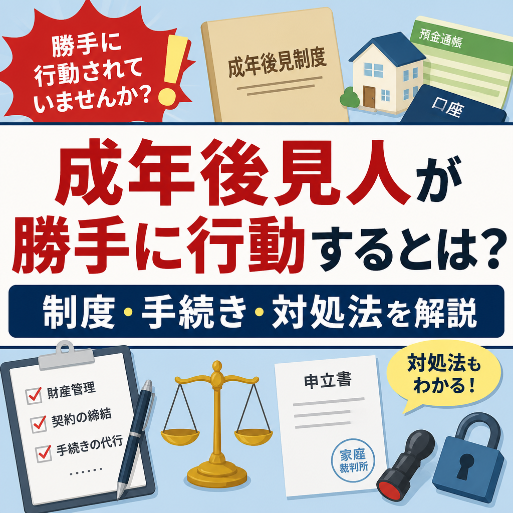 成年後見人が勝手に行動するとは？制度・手続き・対処法を解説