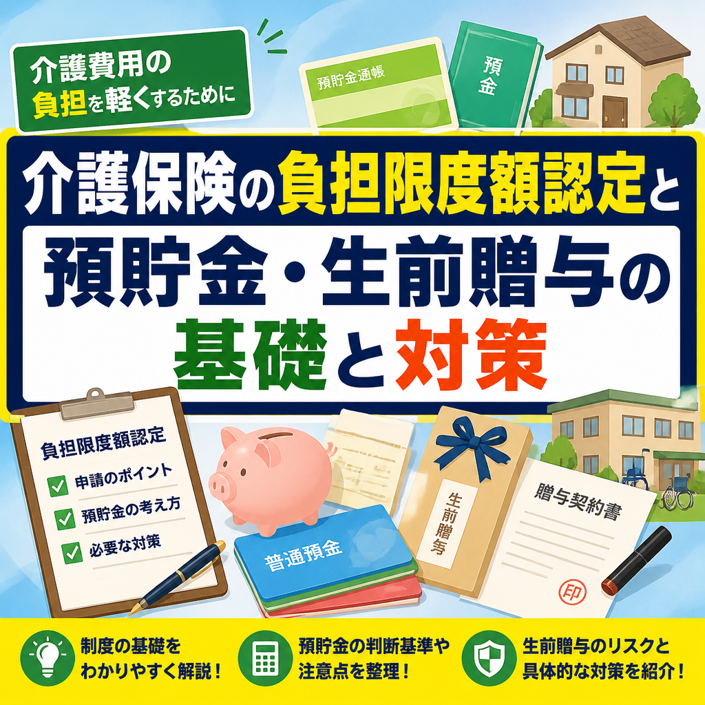 介護保険の負担限度額認定と預貯金・生前贈与の基礎と対策