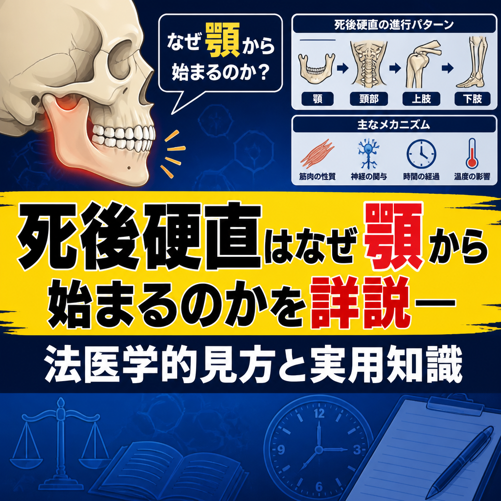 死後硬直はなぜ顎から始まるのかを詳説―法医学的見方と実用知識