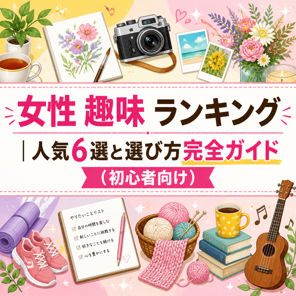 女性 趣味 ランキング｜人気6選と選び方完全ガイド（初心者向け）