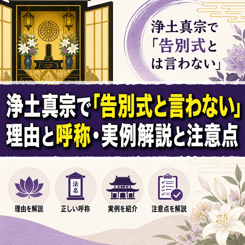 浄土真宗で『告別式と言わない』理由と呼称・実例解説と注意点