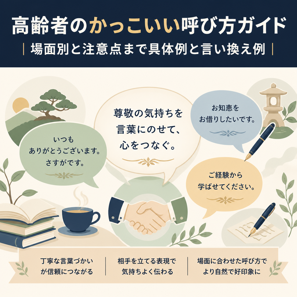 高齢者のかっこいい呼び方ガイド｜場面別と注意点まで具体例と言い換え例